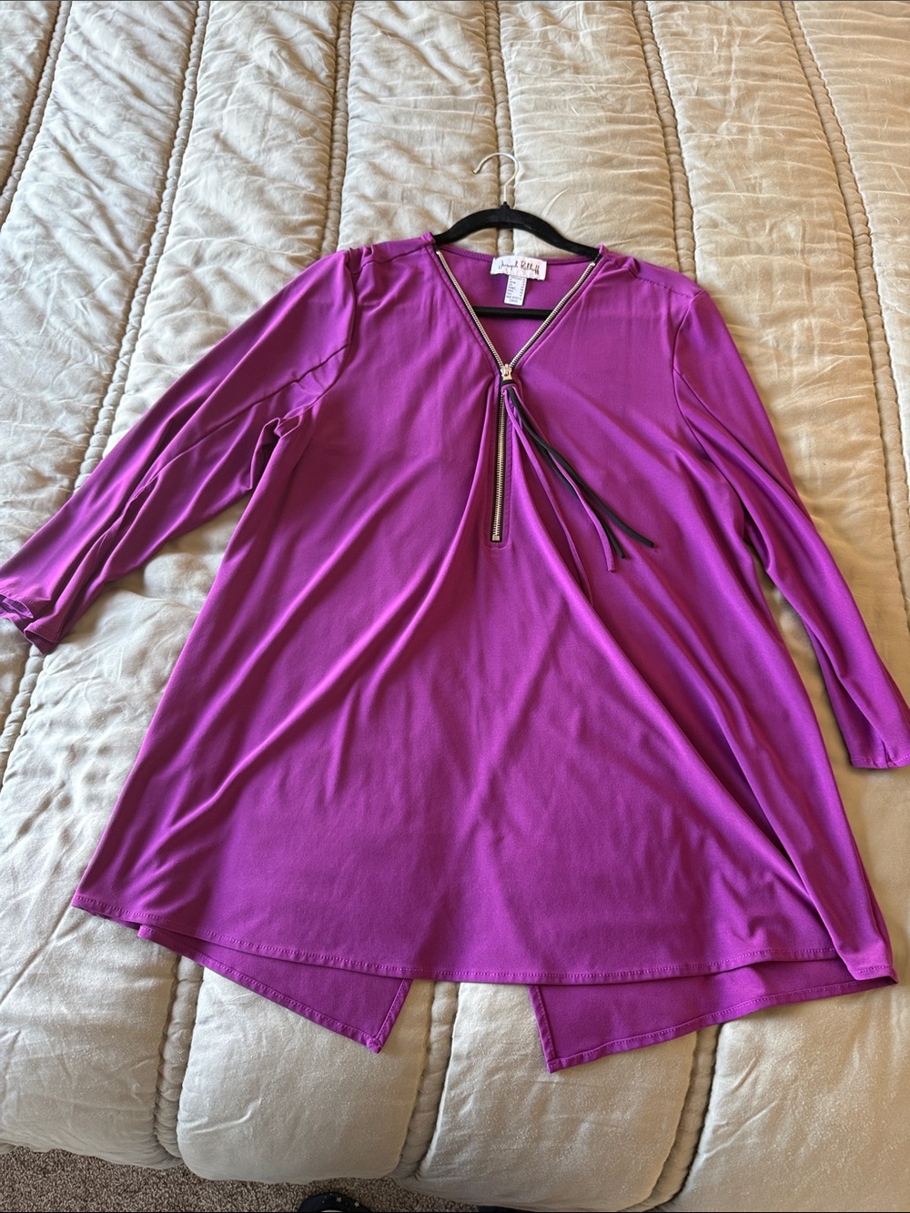Joseph Ribkoff Magenta Zip-Front Tunic Top